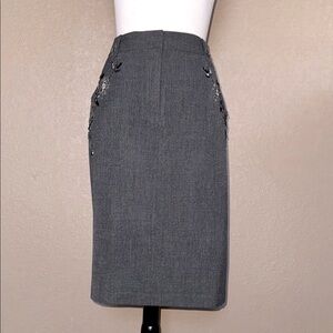 Laundry By Shelli Segal Gray Knee-Length Skirt